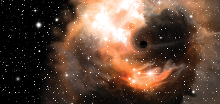 Black hole and nebula