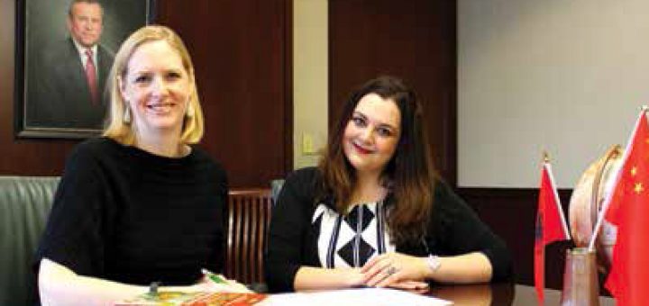 Krista Wiegand with Erin Rowland, doctoral candidate in political science and Baker Center Graduate Fellow in Global Security.