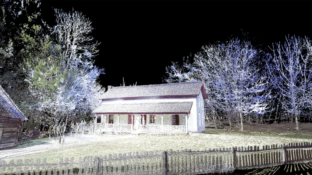 Aerial photo of the outside of a house