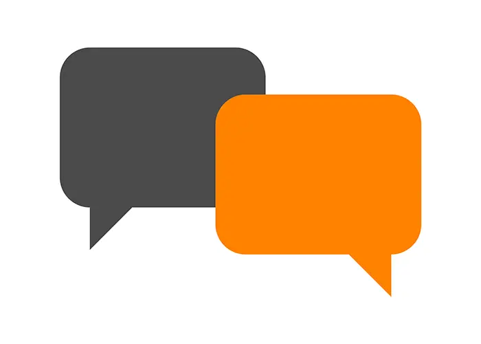 Orange and gray chat bubbles