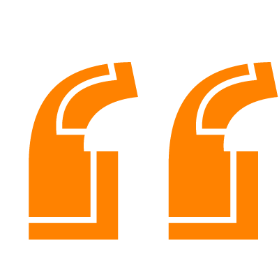 Orange and white quotation marks