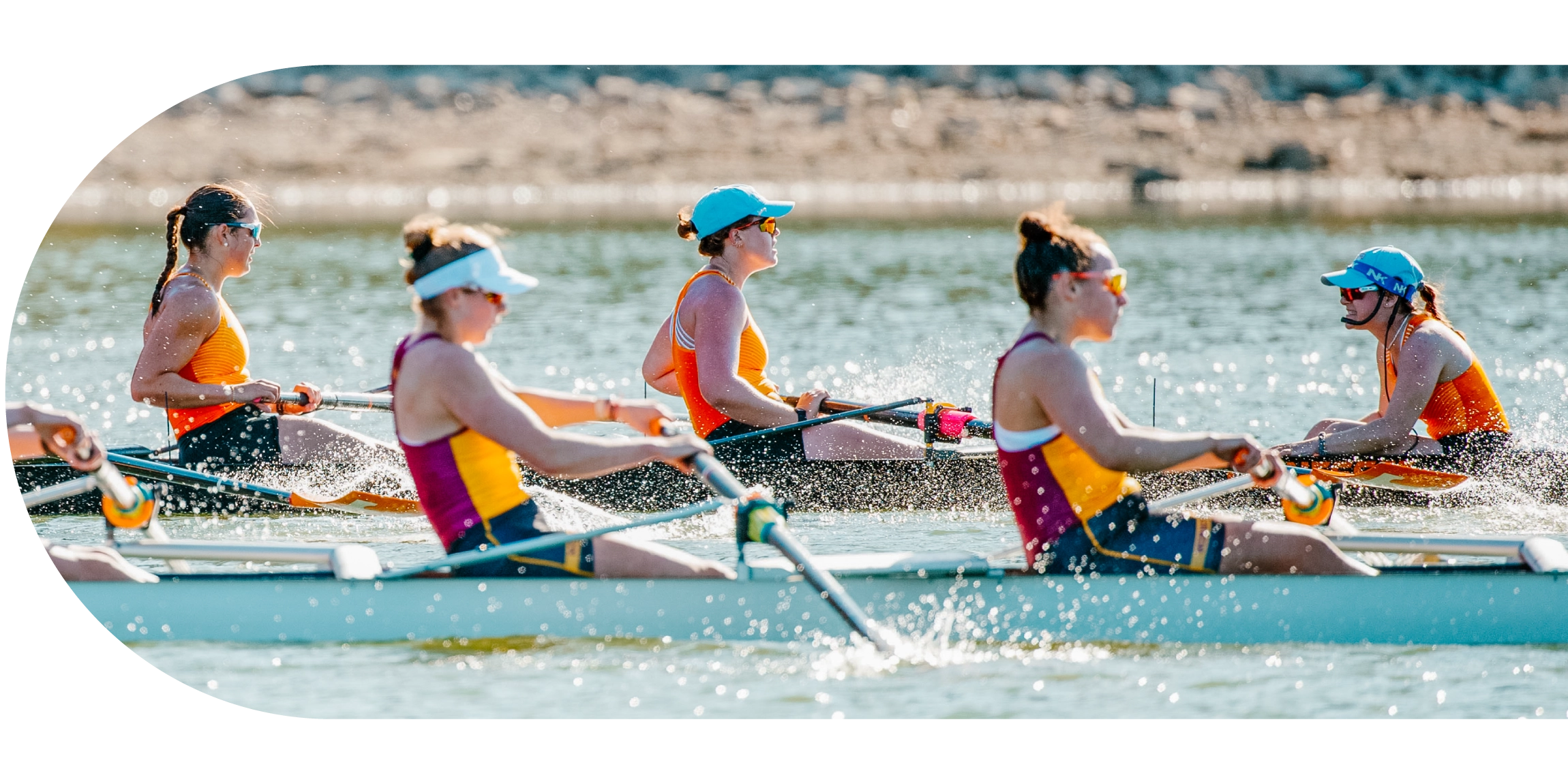 Photo of a rowing team on the water