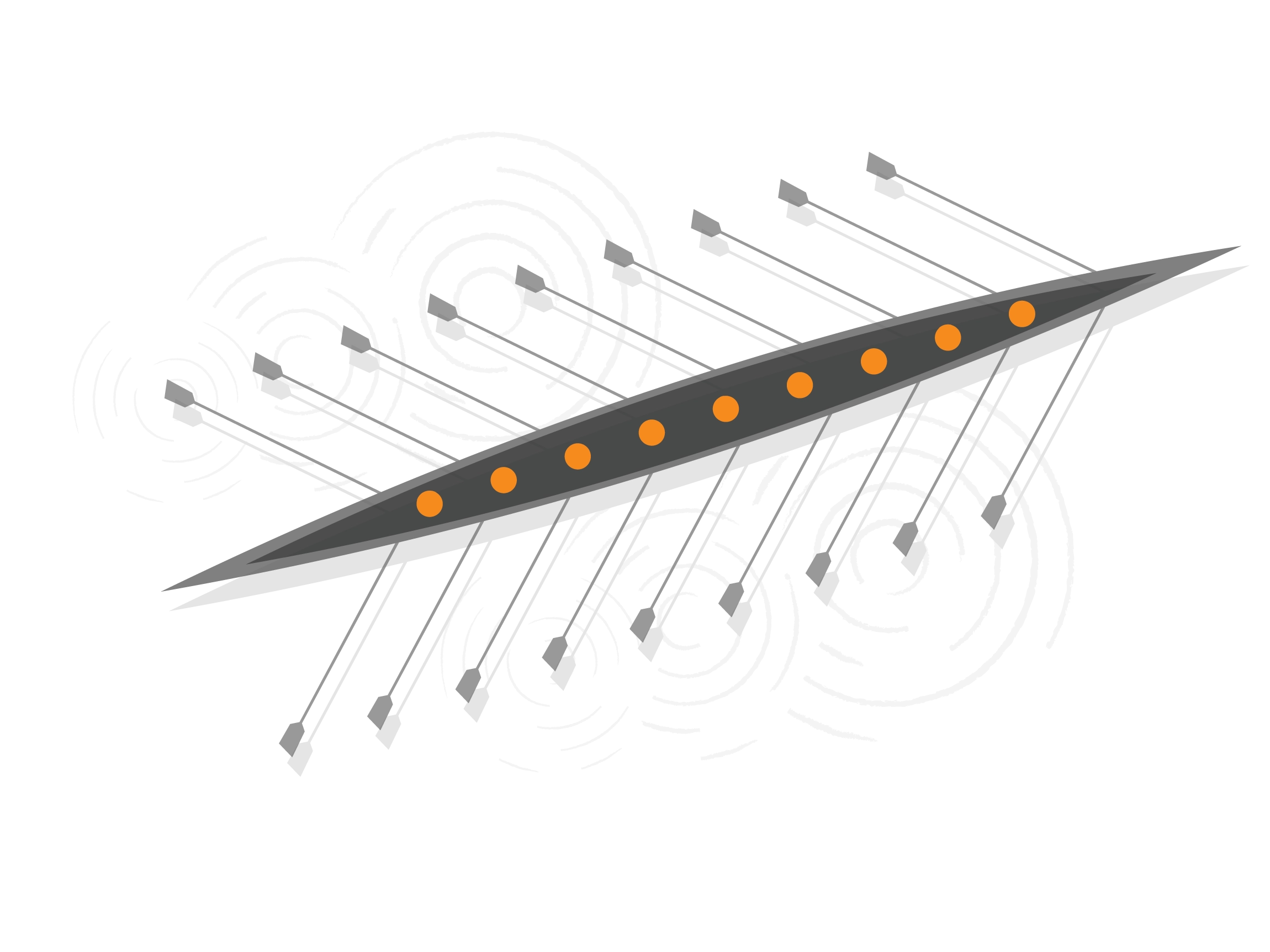 Illustration of a rowing boat from above